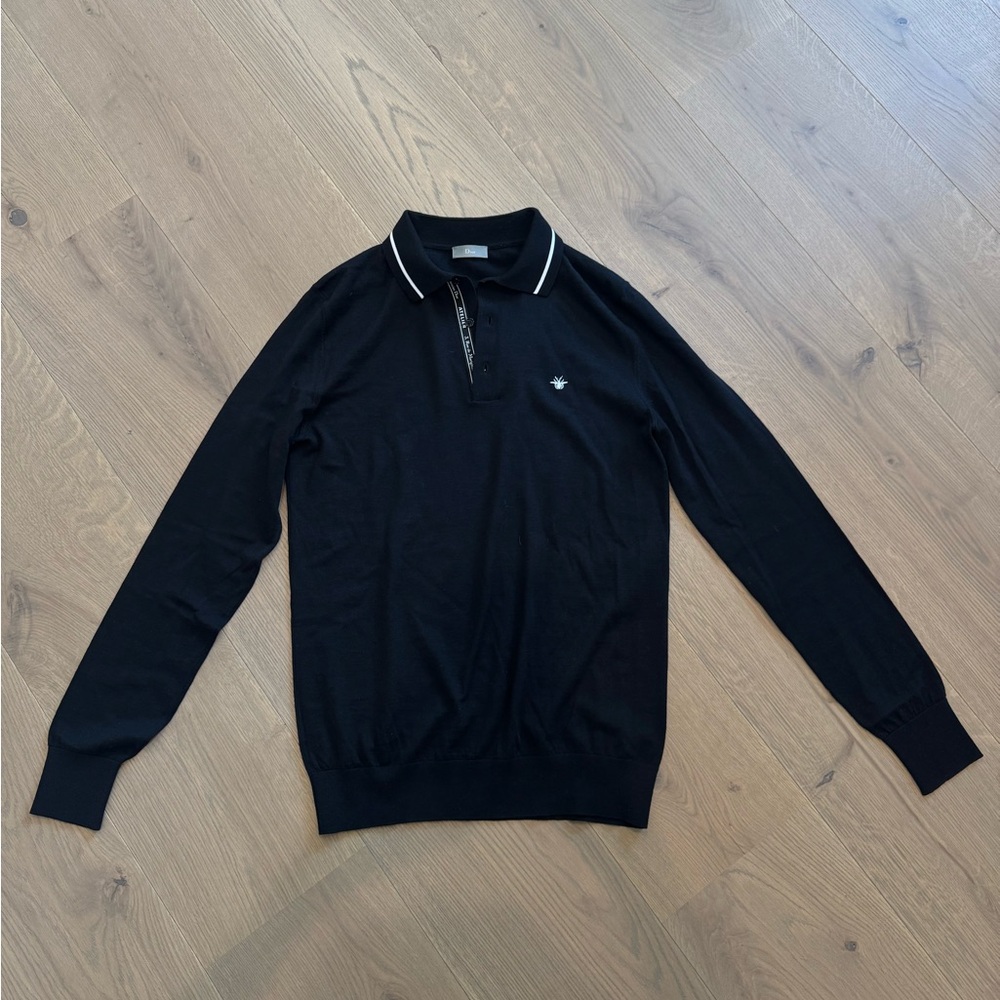 Men’s Dior Black Polo Bee Long-sleeve Shirt